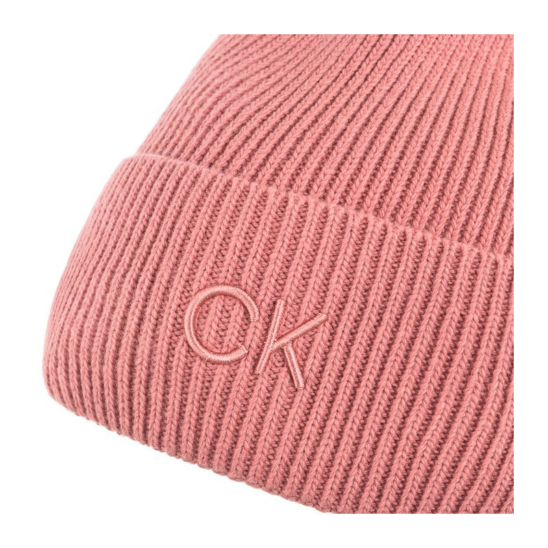 Calvin Klein CK Embroidery Fine Rib Beanie Dusty Rose K60K612590 VCE (CK554-b) vöö