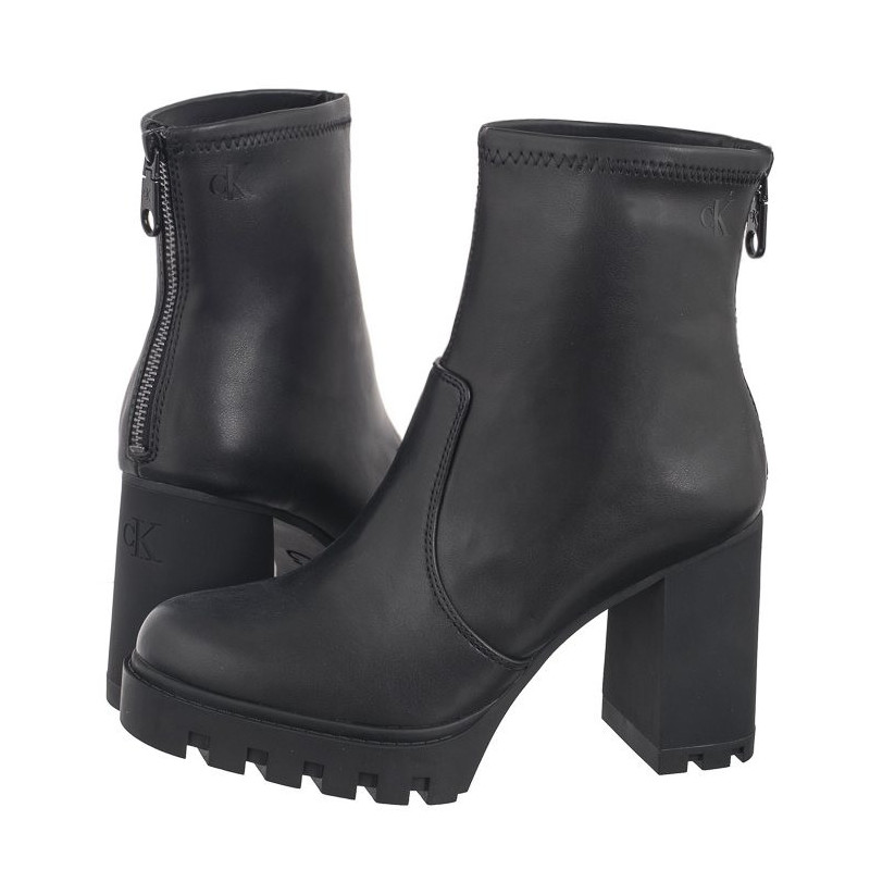 Calvin Klein Heel Platform Zip Boot Mg Nappa Triple Black YW0YW01546 0GJ (CK559-a) kingad