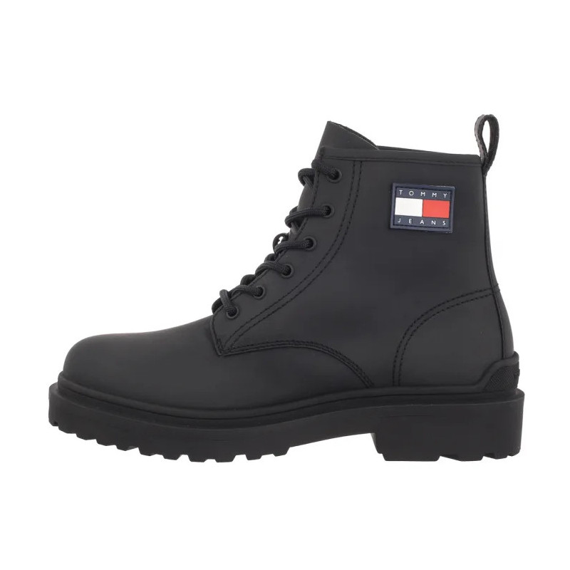 Tommy Hilfiger Tjm Leather Lace Up Boot Black EM0EM01447 BDS (TH1160-a) saapad