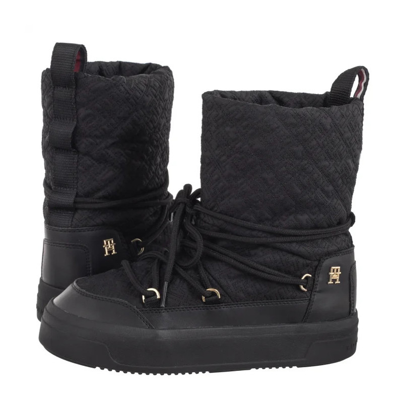 Tommy Hilfiger Lace-Up Monogram Snowboot Black FW0FW08430 BDS (TH1159-a) kingad