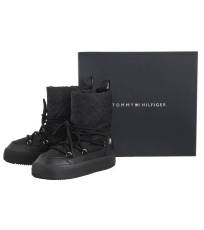 Tommy Hilfiger Lace-Up Monogram Snowboot Black FW0FW08430 BDS (TH1159-a) kingad