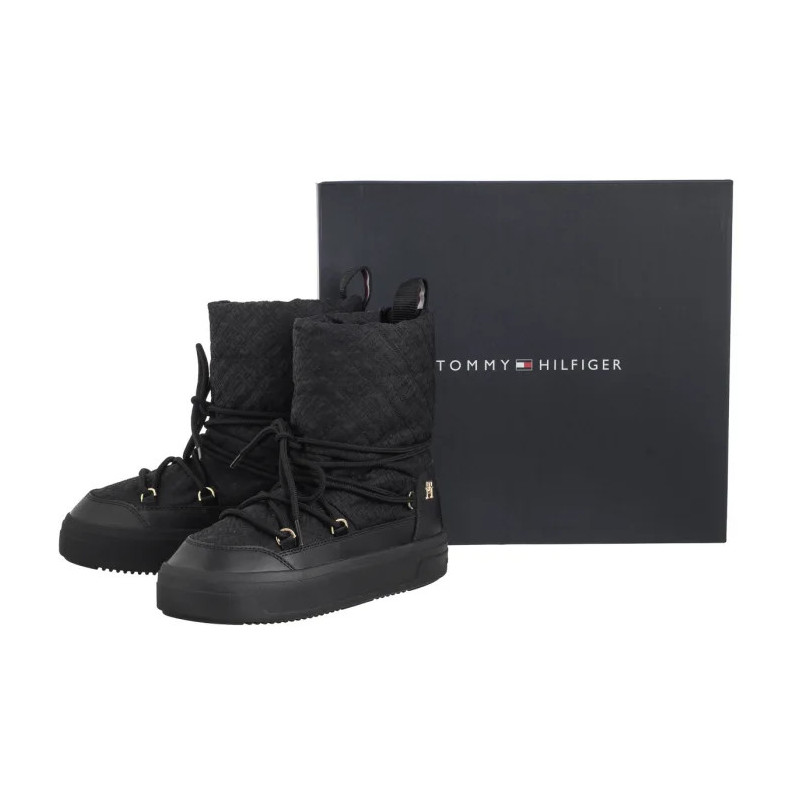 Tommy Hilfiger Lace-Up Monogram Snowboot Black FW0FW08430 BDS (TH1159-a) kingad