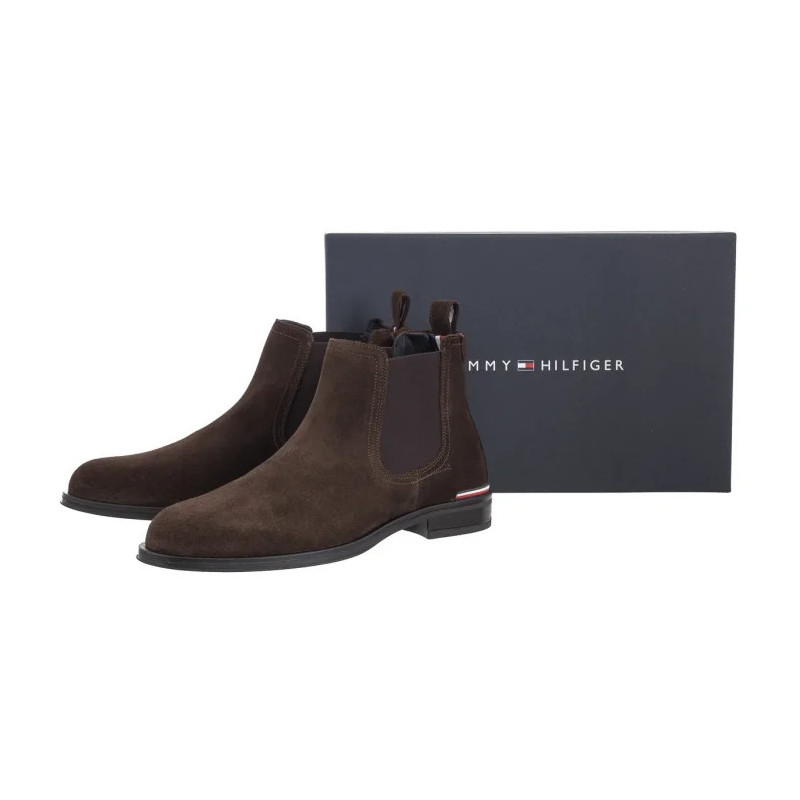 Tommy Hilfiger Core Rwb Hilfiger Suede Chelsea Dark Cofee FM0FM04757 GOP (TH888-b) kingad