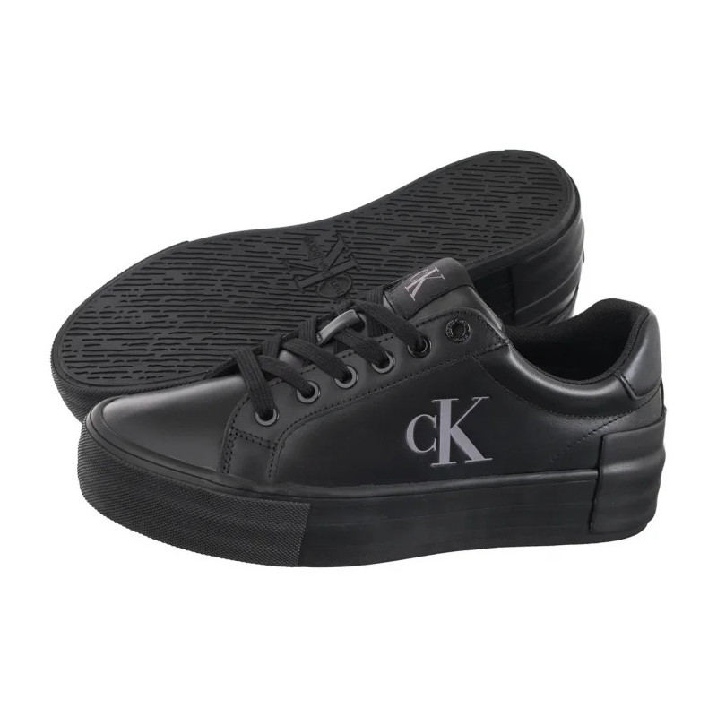 Calvin Klein Vulc Flatform Low Mg Lth Triple Black YW0YW01613 0GJ (CK569-a) kingad