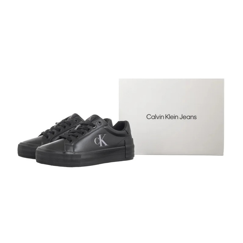 Calvin Klein Vulc Flatform Low Mg Lth Triple Black YW0YW01613 0GJ (CK569-a) kingad