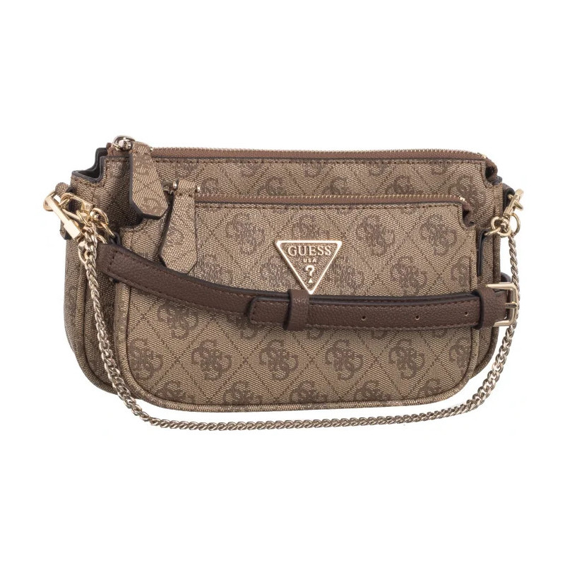 Guess Noelle Dbl Pouch Crossbody HWZG78 79710 Latte Logo/Brown (GU515-e) käekott