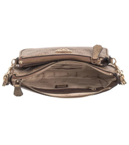 Guess Noelle Dbl Pouch Crossbody HWZG78 79710 Latte Logo/Brown (GU515-e) käekott