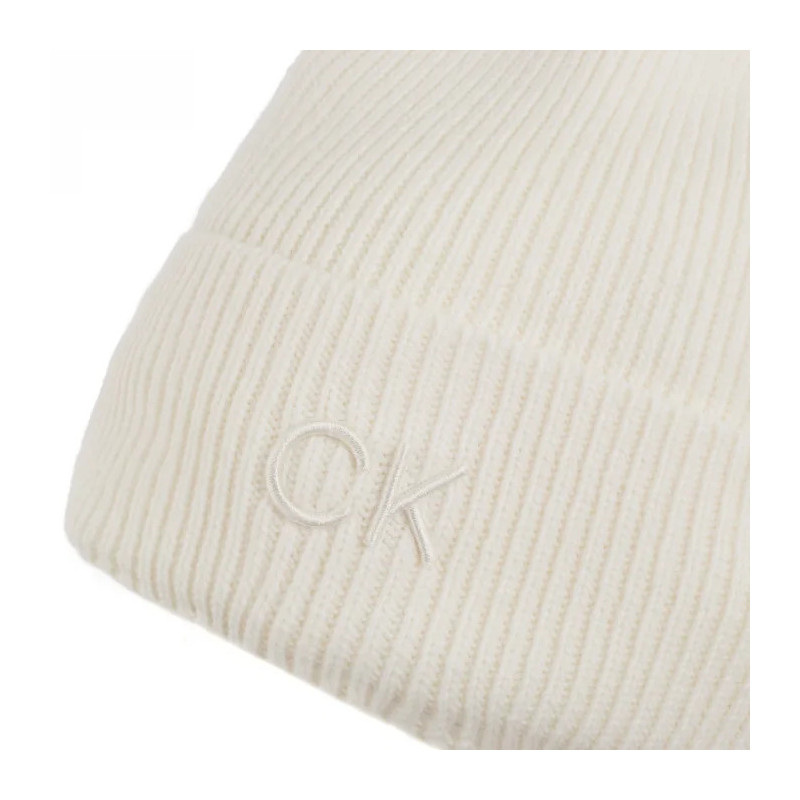 Calvin Klein CK Embroidery Fine Rib Beanie Lily White K60K612590 YAJ (CK554-c) vöö