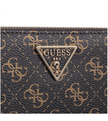 Guess Laurel Slg Large Zip Around SWQE85 00146 Brown Logo (GU665-a) käekott