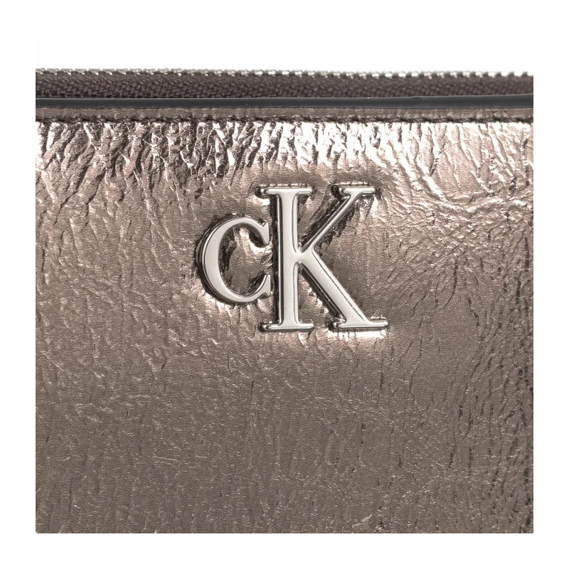 Calvin Klein Minimal Monogram M Zip Around T Gunmetal K60K612745 ADA (CK587-a) käekott