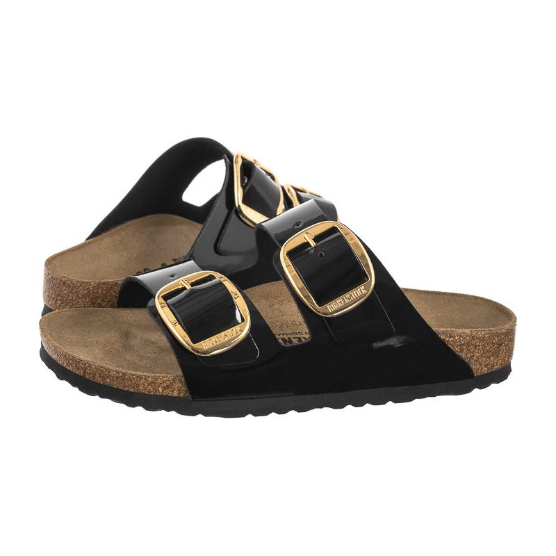 Birkenstock Arizona Big Buckle Patent Black/Gold 1027918 (BK270-b) Naiste kingad/klappide klapid