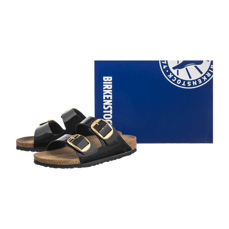 Birkenstock Arizona Big Buckle Patent Black/Gold 1027918 (BK270-b) Naiste kingad/klappide klapid