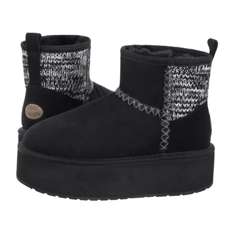 EMU Australia Stinger Knit Flatform Black W13143 (EM515-b) kingad