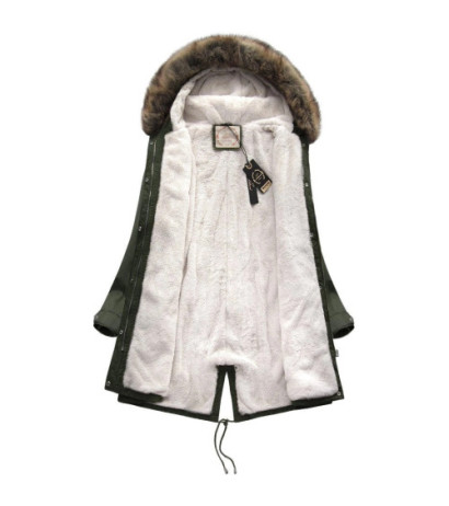 FUR HOODED PARKA KHAKI (7992-PLUS) striukė