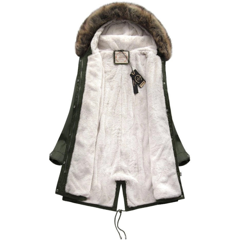 FUR HOODED PARKA KHAKI (7992-PLUS) striukė