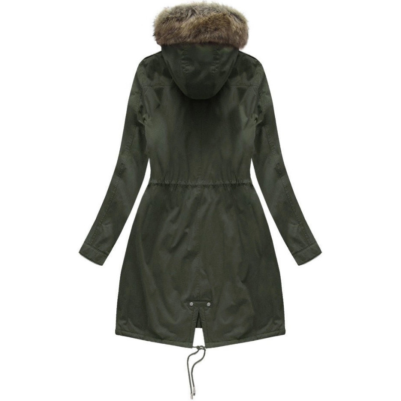 FUR HOODED PARKA KHAKI (7992-PLUS) striukė