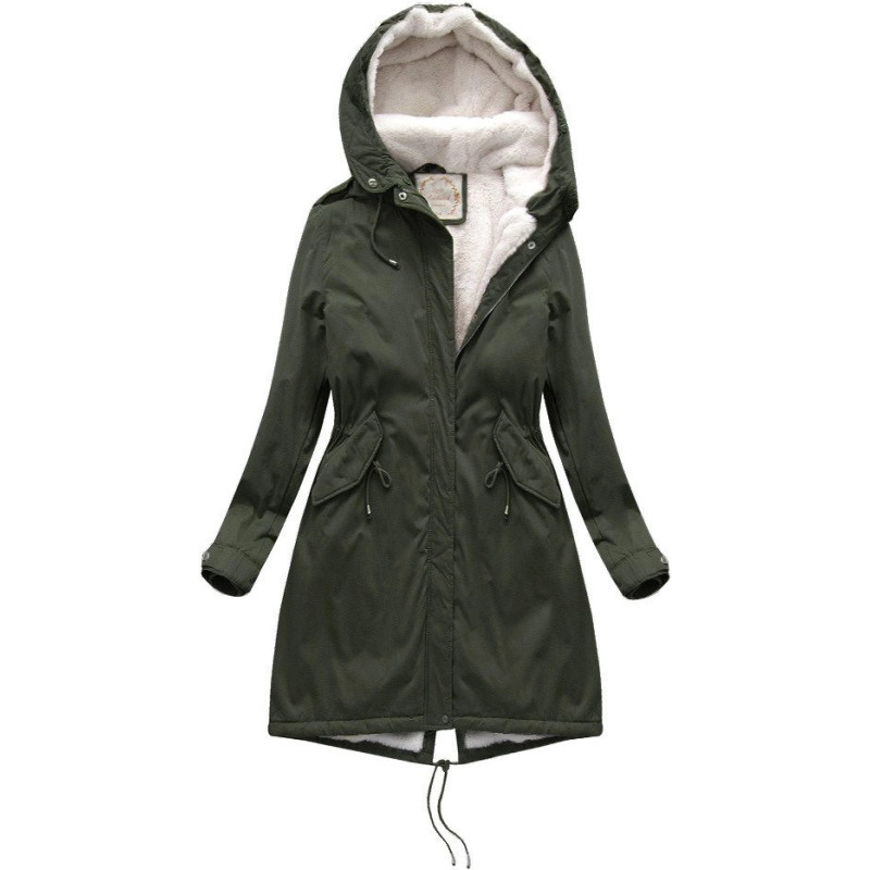 FUR HOODED PARKA KHAKI (7992-PLUS) striukė