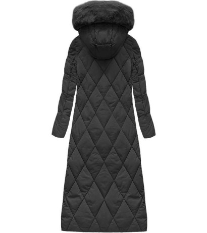 LONG WINTER HOODED JACKET BLACK (7688BIG) striukė