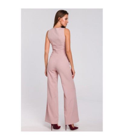 K029 Jumpsuit ristatud ülaosaga - määrdunud roosa