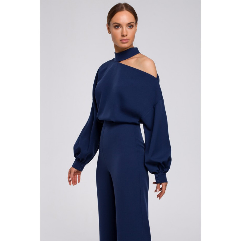 M528 Jumpsuit pehmete varrukatega - tumesinine