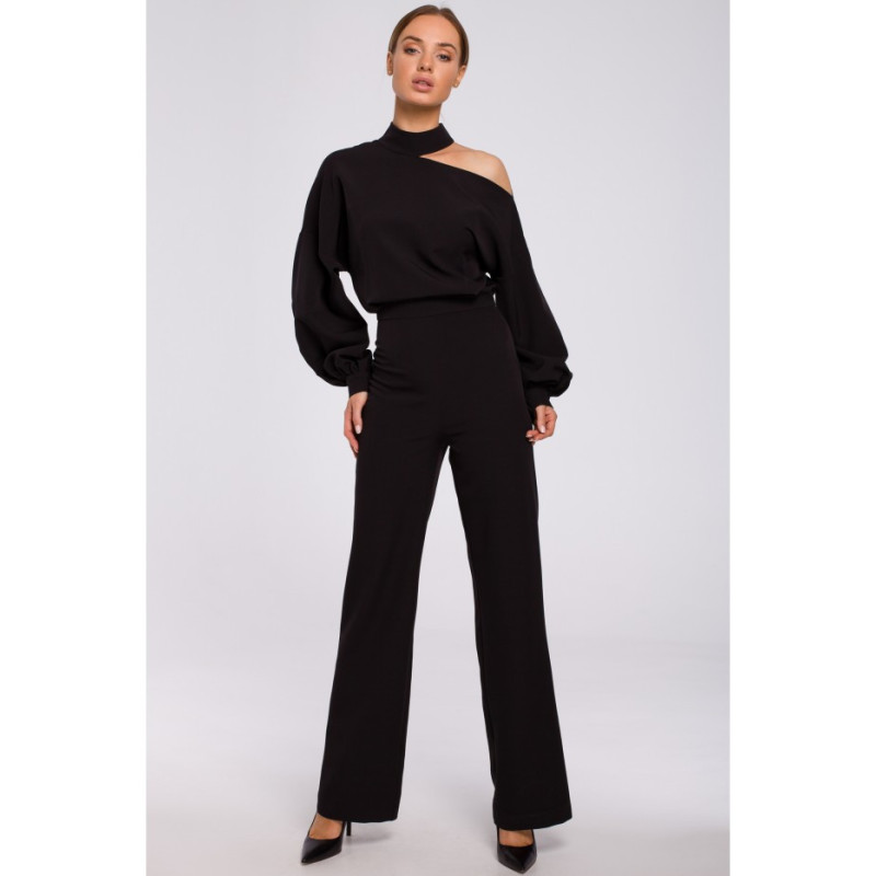 M528 Jumpsuit mustade varrukatega - must