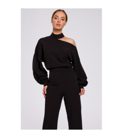 M528 Jumpsuit mustade varrukatega - must