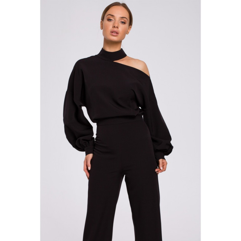 M528 Jumpsuit mustade varrukatega - must