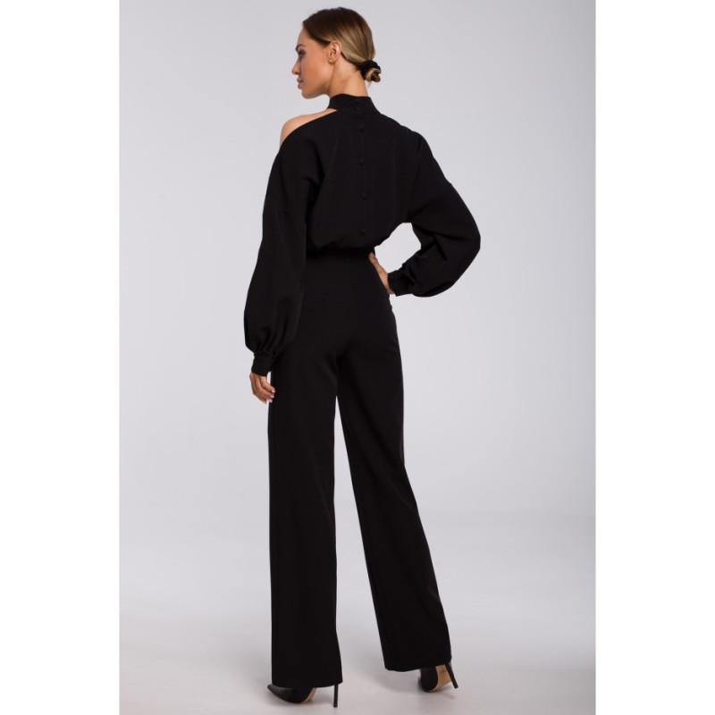 M528 Jumpsuit mustade varrukatega - must