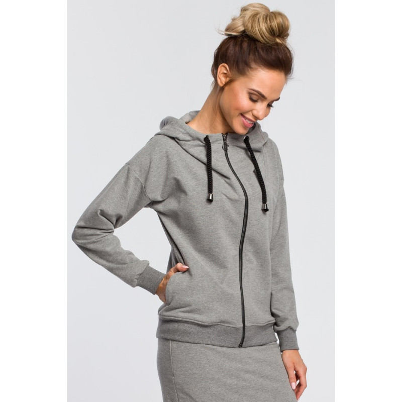 M420 Warm Zip-up kapuutsiga dressipluus - hall