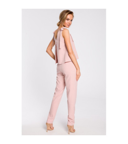 M437 Tie shoulder jumpsuit - pulbri sinine