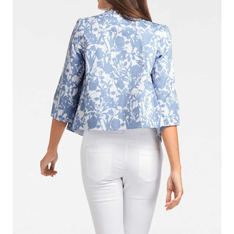 Patrizia dini disaineri lühike blazer, sini-ecru