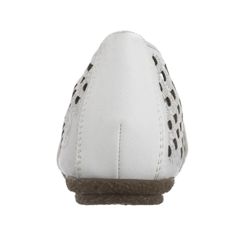 Rieker Białe Ażurowe 41489-80 White (RI241-a) baleriinid