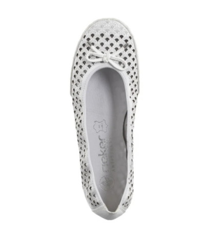 Rieker Białe Ażurowe 41489-80 White (RI241-a) baleriinid