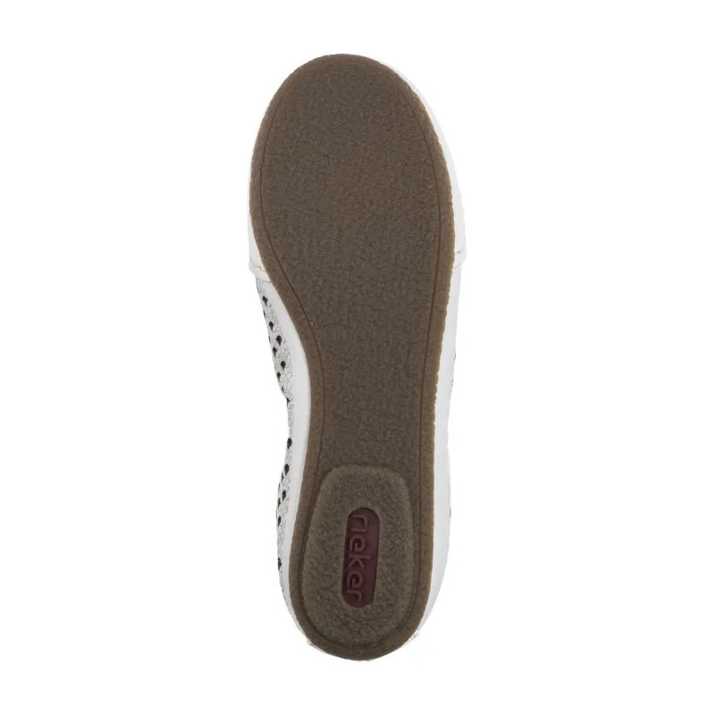 Rieker Białe Ażurowe 41489-80 White (RI241-a) baleriinid