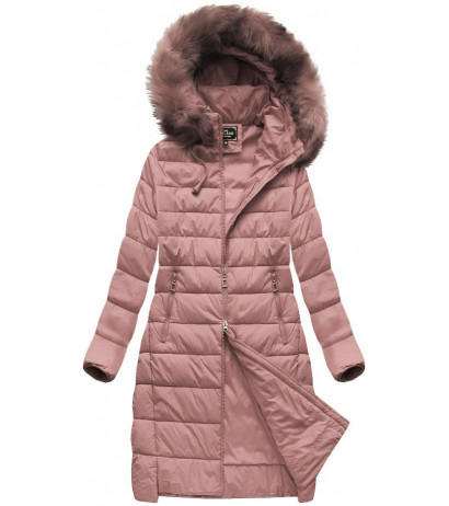 QUILTED HOODED JACKET VINTAGE PINK (7754BIG ) striukė