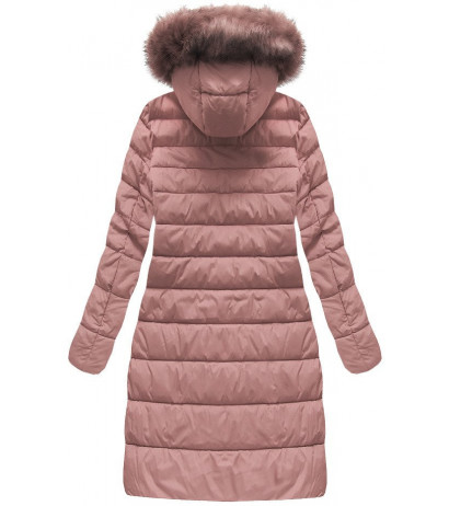 QUILTED HOODED JACKET VINTAGE PINK (7754BIG ) striukė