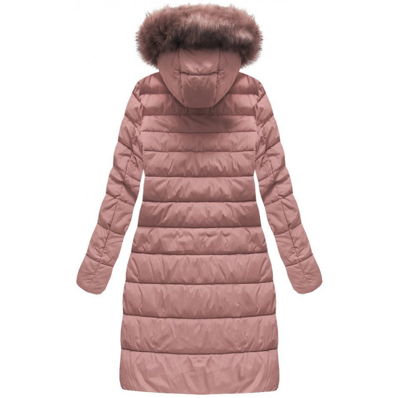 QUILTED HOODED JACKET VINTAGE PINK (7754BIG ) striukė