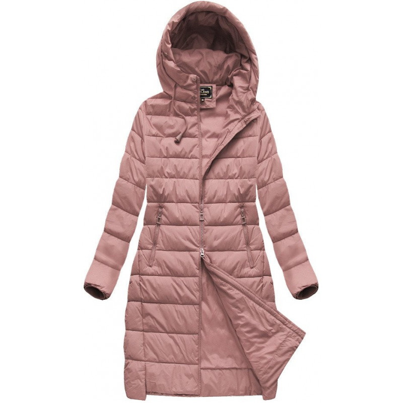 QUILTED HOODED JACKET VINTAGE PINK (7754BIG ) striukė