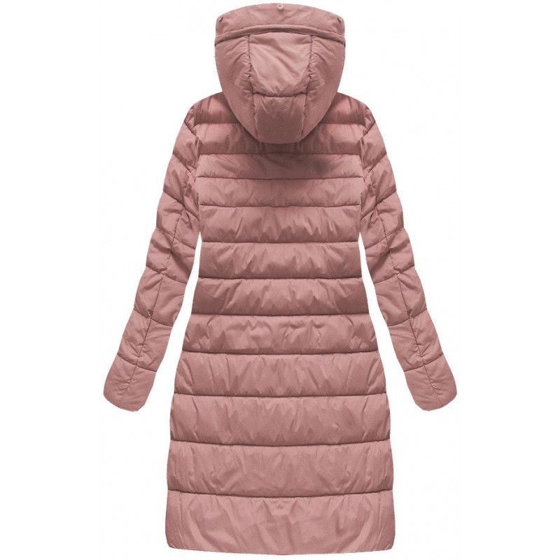 QUILTED HOODED JACKET VINTAGE PINK (7754BIG ) striukė