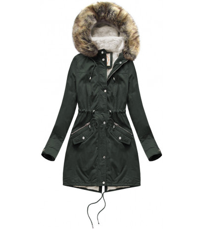 FUR HOODED PARKA ARMY (7602BIG) striukė