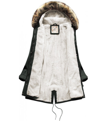 FUR HOODED PARKA ARMY (7602BIG) striukė