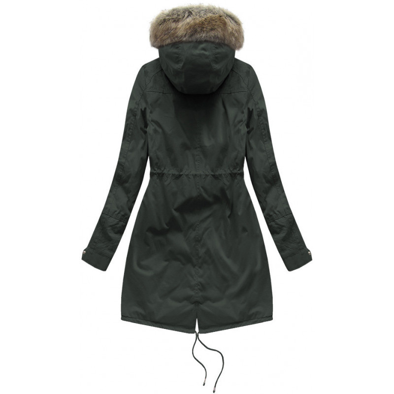 FUR HOODED PARKA ARMY (7602BIG) striukė