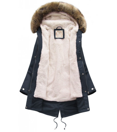 HOODED PARKA WITH LINER NAVY BLUE (7626BIG) striukė