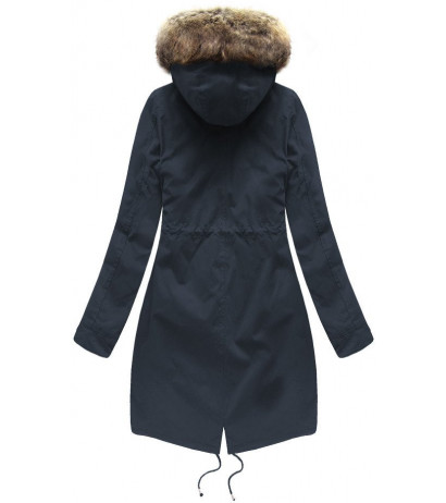 HOODED PARKA WITH LINER NAVY BLUE (7626BIG) striukė