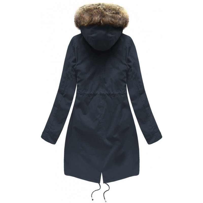 HOODED PARKA WITH LINER NAVY BLUE (7626BIG) striukė