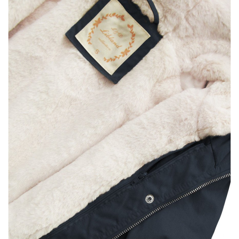 HOODED PARKA WITH LINER NAVY BLUE (7626BIG) striukė