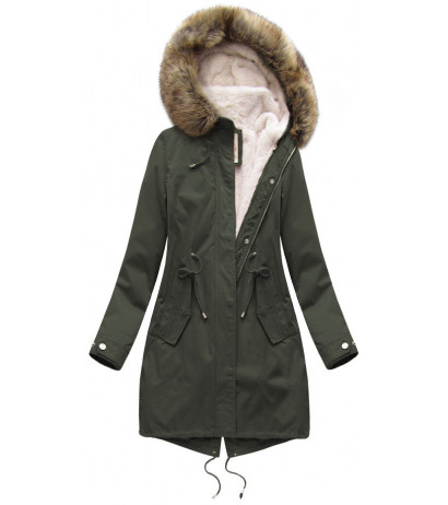 HOODED PARKA WITH LINER ARMY (7626BIG) striukė