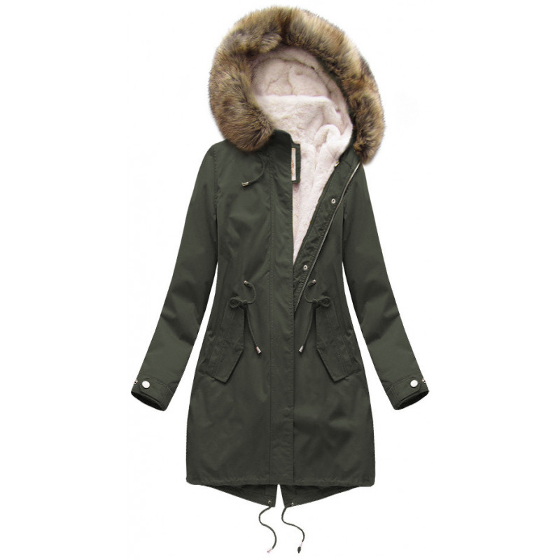 HOODED PARKA WITH LINER ARMY (7626BIG) striukė