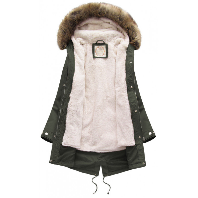 HOODED PARKA WITH LINER ARMY (7626BIG) striukė