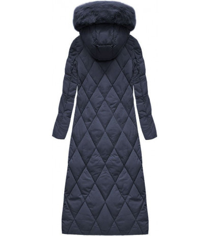 LONG WINTER HOODED JACKET NAVY BLUE (7688) striukė